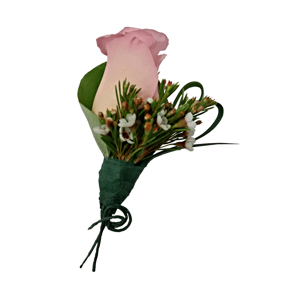 Pink Wax Rose Boutonniere