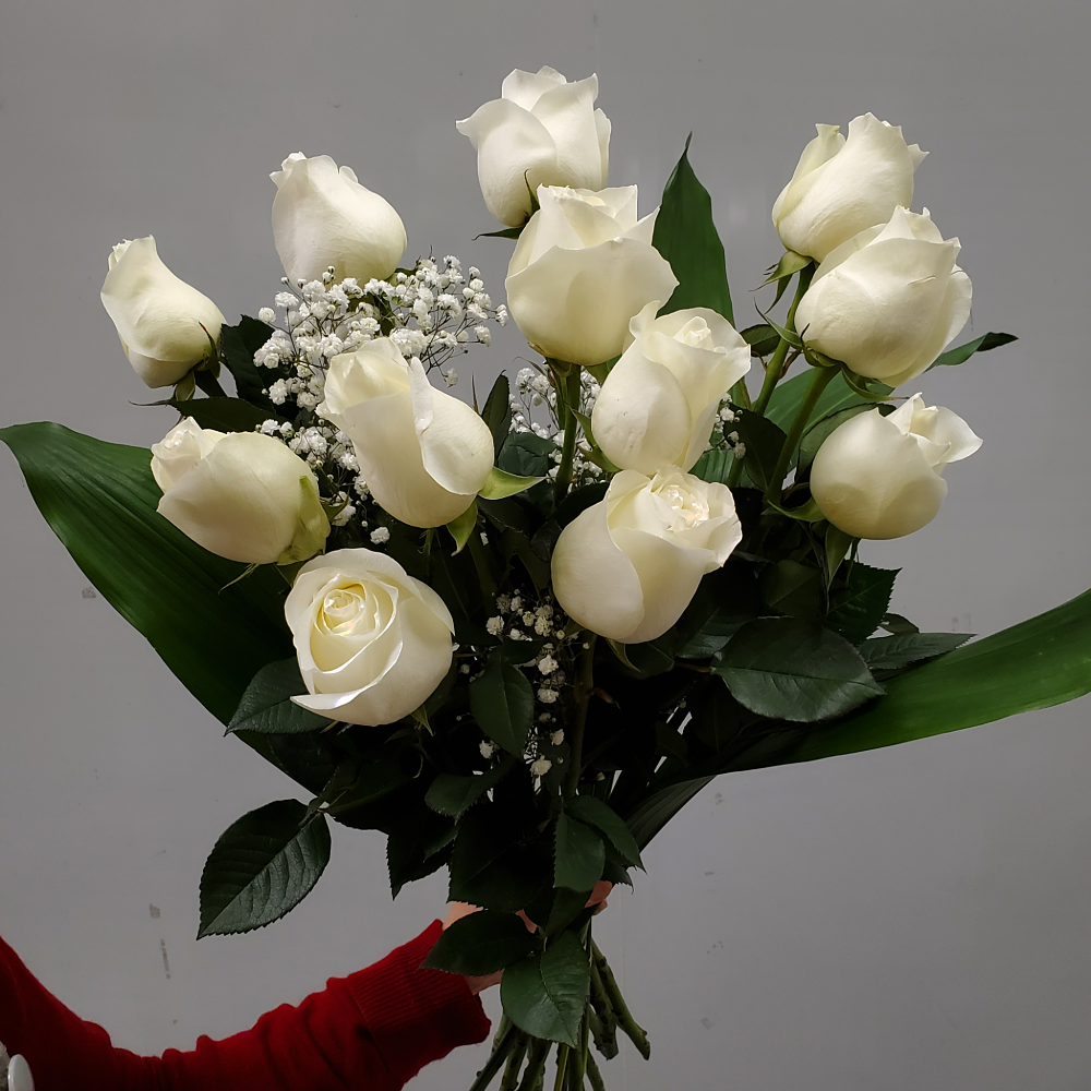 Dozen White Roses