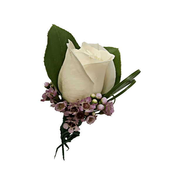 White Wax Rose Boutonniere