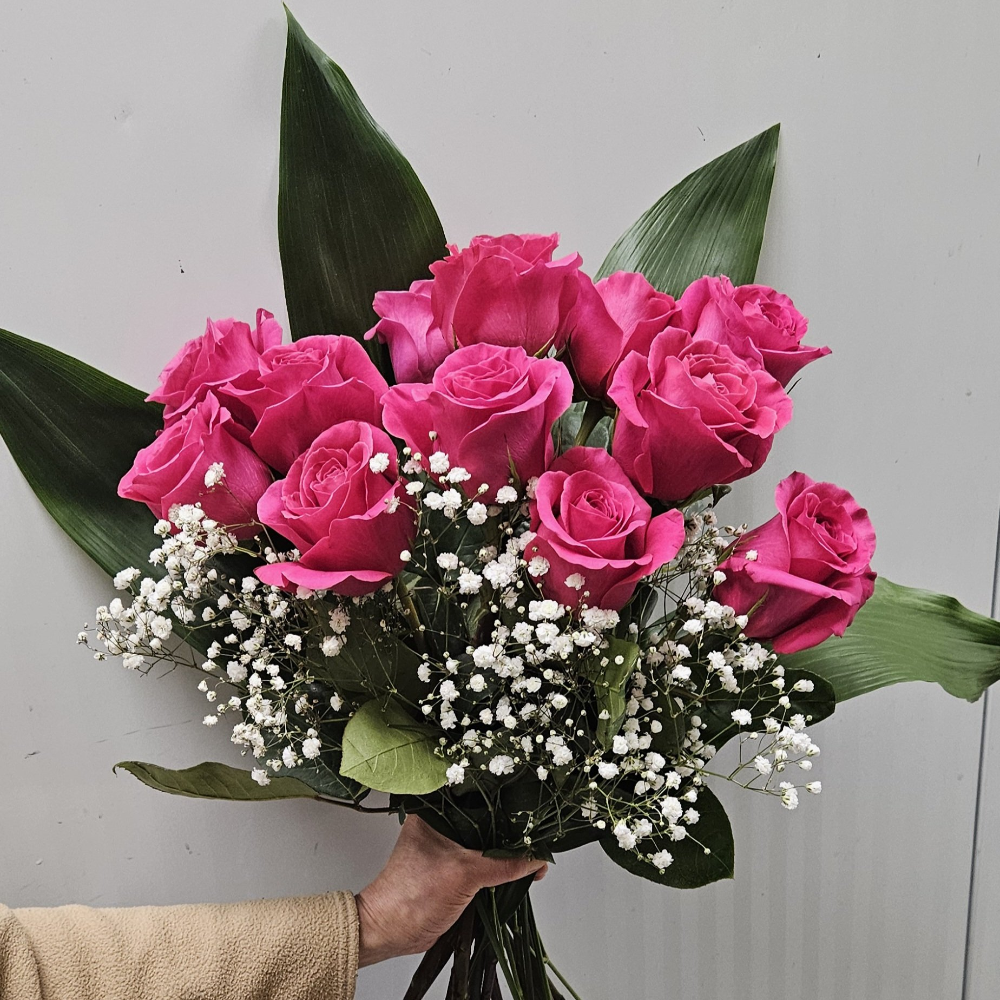 Dozen Dark Pink Roses